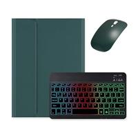 Backlit Keyboard for Galaxy Tab S9 FE+ 12.4″/ Tab S10+ / Tab S9+ / Tab S8+/S7+/S7 FE 12.4 inch Keyboard Case with Mouse, Magnetic Detachable Backlight Color Keyboard,Dark Green+Black