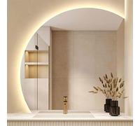 Backlit LED Bathroom Mirror Half Moon Design 28/32"/36/40" Options Dimmable AntiFog Touch Sensor ShatterProof 3 Color LightingPerfect for Modern Bathrooms