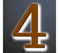 Backlit LED Illuminated Address Sign For Outside 14 Inch, Functional And Stylish Illuminated Address Numbers, Large Modern Light Up House Numbers, Brown, White Light,4