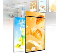 Backlit Menu Board, A4 to 80x120cm LED Light Box, Multiple Sizes Tempered Glass Advertising Display Frame, for Restaurants, Shops, Office Reception, Silver Black Borders(Silver,A3)