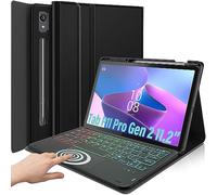 Backlit Touchpad Keyboard Case for Lenovo Tab P11 Pro 11.2 Inch Gen 2 2022 Release(TB-132FU/TB-138FC), DKAHOEE 3-Zone Backlit Wireless Keyboard with Slim Stand Cover Case for Tab P11 Pro 2nd Gen 11.2”