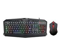 Backlit Wired Gaming Keyboard and Mouse Combo, Illuminated Cable Game Support Waterproof, Line Length 1.8 Meters, Red Backlight