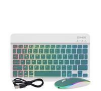 Backlit Wireless Keyboard With Mouse Rechargeable Compatible With Android Tablet Phone PC Spanish Arabic(Dark Green-And Mouse)