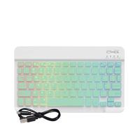 Backlit Wireless Keyboard With Mouse Rechargeable Compatible With Android Tablet Phone PC Spanish Arabic(Green-No Mouse)