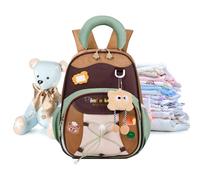 Backpack - 12.6 Inch Height Lightweight Cartoon Bags Color Blocking School Backpack With Buckle Ideal | For 3-6 Years Old Boys Girls Preschool Elementary Voyag, Brown, Se référer au descriptif, Refer