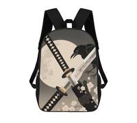 Backpack 17 Inch Laptop Backpack Water Resistant Bookbag Samurai Sword Draw Large Capacity Travel Bag