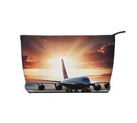 Backpack Airplane Corduroy Makeup Bag, Stylish and Durable, Portable and Lightweight