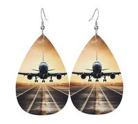 backpack airplane Earrings for Women Teardrop Leather Earring Double Sided Drop Dangle Earrings Lightweight Women's Ear Accessories Jewelry Fashion Birthday Gift