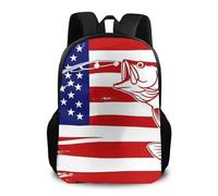 Backpack American Bass Fishing Lure Flag Daypack Durable Rucksack Computer Backpacks for School College Work