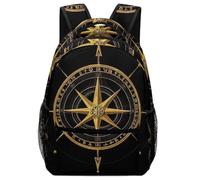 Backpack Ancient Viking Vegvisir Art Wind Roses Magic Navigation Gold Compass School Bag Lightweight Backpacks Durable Pack Back for School Laptop Student