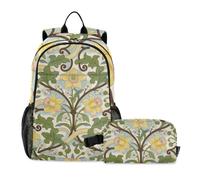 Backpack And Lunch Bag Set For Teen Girls William Morris Yellow Lily 7-10