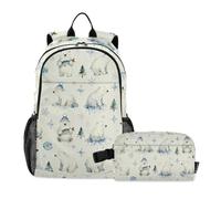 Backpack And Lunch Box For Boys Winter Blue Polar Bear age 8-10 years old
