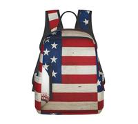 Backpack Baseball Rustic Wooden American Flag Pack Back Computer Daypack Lightweight Rucksack for College Work School