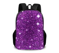 Backpack Beautiful Dark Purple Shining Glitter Sparkles Pattern Rucksack Men and Women School Bag Casual Daypack for College Laptop Travel