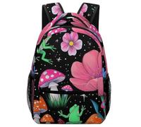Backpack Beautiful Magical Flowers Goth Moon Mushrooms Frogs Pack Back Casual Daypack Lightweight Backpacks for Travel Work School