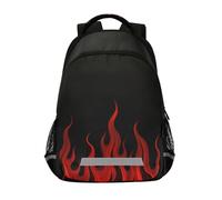 Backpack black fluorescent red cold flame for girls kids primary school with chest strap book bags for 1st grade school boys girls mochila para ni?os