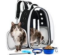 Backpack Carrier/Bubble Carrying Bag for Medium Dogs Cats, Space Pet Carrier for Hiking, Travel, Airline Approved- Black