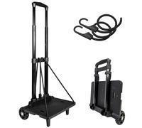 Backpack Cart with Elastic Ropes, Aluminium Alloy Folding Trolley for Luggage, Laptops, Camping Gear, Grocery Bags & More-Lightweight & Portable Hand Truck