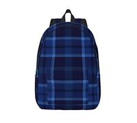 Backpack Casual Lightweight Blue Tartan Plaid Laptop Backpack Men Women Travel Bag Outdoor Canvas Daypack