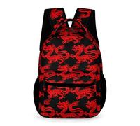 Backpack Chinese Magic Dragon Art Paper Cut Bookbag Rucksack Lightweight Simple Daypack, For Business, Travel, Outdoor, Work, Laptop