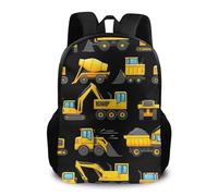 Backpack Cool Black Yellow Buldozer Excavator Construct Machines Backpacks Computer School Bag Durable Pack Back for College Travel School