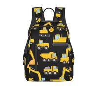 Backpack Cool Black Yellow Buldozer Excavator Construct Machines Backpacks Men and Women Rucksack Casual School Bag for Laptop Student Work