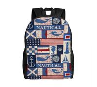 Backpack Custom Vintage Nautical Symbols s Men Women Basic Book for School College Sailor Festival gift