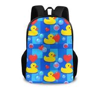 Backpack Cute Funny Bubbles Hearts Yellow Rubber Ducks Rucksack Casual School Bag Durable Daypack for Travel College School