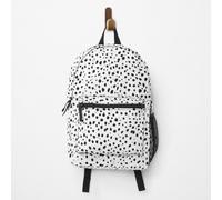Backpack Dalmatian Spots - Black and White Polka Dots School Bag Travel 15"