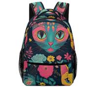 Backpack Day of The Dead Halloween Sugar Cat Skull Rucksack Men and Women School Bag Lightweight Pack Back for Work School Travel