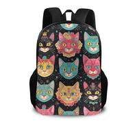 Backpack Day of The Dead Halloween Sugar Cat Skull School Bag Durable Daypack Casual Pack Back for College School Travel