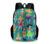 Backpack Day of The Dead Skeleton Dance Rucksack Computer Pack Back Lightweight Daypack for Student School Travel