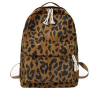 Backpack Fashion Leopard Large Capacity for Student Outdoor Use Back | Cotton Polyester Build, Wide Shoulder Straps, Front Pocket Detail, Wear Resistant Design for School and Travel