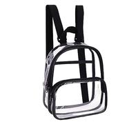 Backpack Fashion Pattern Solid Color Transparent Practical Large Capacity Zipper Backpack (Black, One Size)