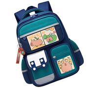 Backpack for Children, Carpincho Backpack, Backpack with 6 Layers - Casual Capibara Bag, Cute Animal Backpack for School, Camping, Travel, green, Consulte la descripción, See description