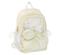 Backpack for Girls - 15.6 Inch Cute Multi-Pocket School Bag, Waterproof and Stylish Student Backpack, Casual Daily Travel Bag, Work Travel Bags for Teenagers, Cream Colored, riferimento alla