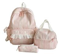 Backpack for Girls Lace Smooth Zip Large Space Adjustable, pink, See | Cute School Bags Lightweight Backpack for Kids Teens Women School College Work