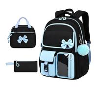 Backpack For Girls With Lunchbox | 3 Piece Waterproof Bow With Pencil Case