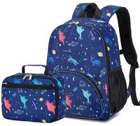 Backpack for Kids Boys Girls Preschool Kindergarten Bookbag Set with Lunch Box Toddler School Bag (Dinosaurs-Spaceship)