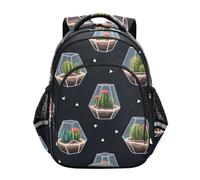 Backpack for Kids, Colorful Cacti Succulents Backpack Elementary School, Colorful Cacti Succulents, 17 Inch, Classic