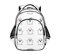 Backpack for Kids, Halloween Monsters White Backpack Elementary School, Halloween Monsters White-1, 15 inches, Classic
