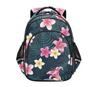 Backpack for Kids, Tropical Lily Flowers Teal Backpack Elementary School, Tropical Lily Flowers Teal, 17 Inch, Classic