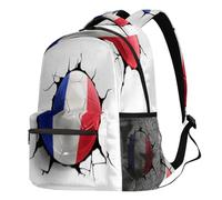 Backpack for Men Women Boys Girls, France Football Flag Ball Backpack School Bookbag Hiking Travel Laptop Back Pack Rucksack Casual Daypack