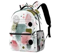 Backpack for Primary School Students, Travel Daypack Laptop Work Book Bag Abstract Pattern Geometric Doodles Shapes