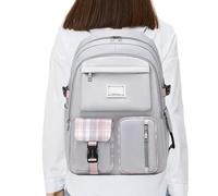 Backpack for School - Portable Book Bag, Backpack with Multiple Pockets, Multifunctional Backpack for Girls for School, School Bags for Primary School, Primary School, Continuing, beige, 32 x 19 x 45