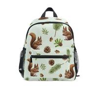 Backpack for Toddler Boys Girls, Brown Squirrels Small Kindergarten Backpacks with Name Tag, Brown Squirrels, 3-5 Years, Cute Backpacks