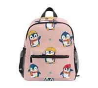 Backpack for Toddler Boys Girls, Cute Penguins Pastel Pink Kids Backpacks, Cute Penguins Pastel Pink, M, Cool Soccer Print Backpacks