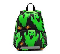 Backpack for Toddler Boys Girls, Halloween Scary Ghosts Green Small Kids Backpacks Travel Backpack 3-6 Years, Medium