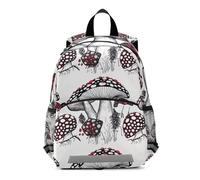 Backpack for Toddler Boys Girls, Mushroom Polka Black White Little Kid's Backpacks Mini Preschool Backpacks 3-6 Years, Medium