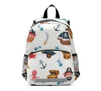 Backpack for Toddler Boys Girls, Pirate White Kids School Backpacks Small Preschool Backpacks 3-6 Years, Medium